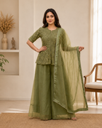 Dusty Olive hand worked PaLasso 3 piece set AYLN0017
