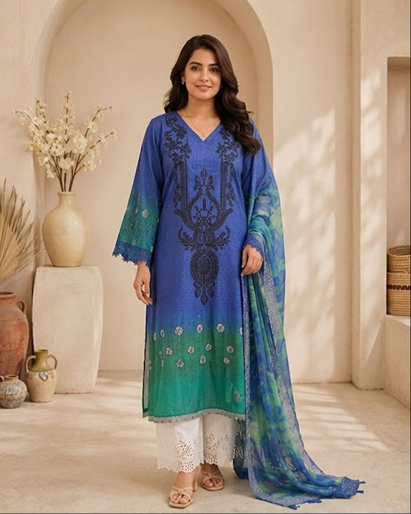 Royal Blue Lawn set AYLIN0039