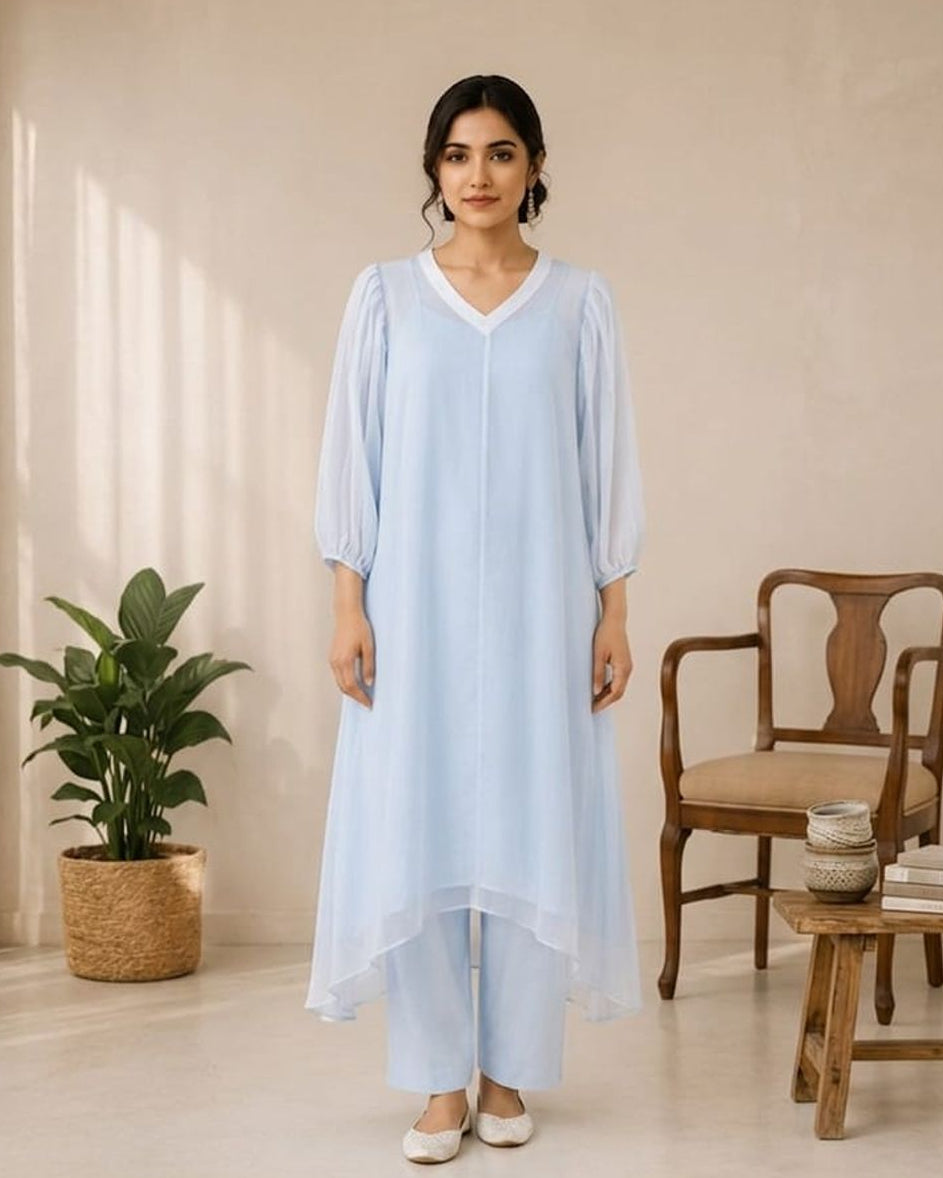 Organza Baby Blue 3 Piece Set AYLN0024