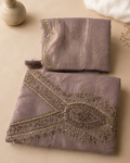 Dusty Lavender Suit with  pure Tissue Silk dupatta