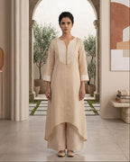 straight-cut high-low long kurta AYLN0046
