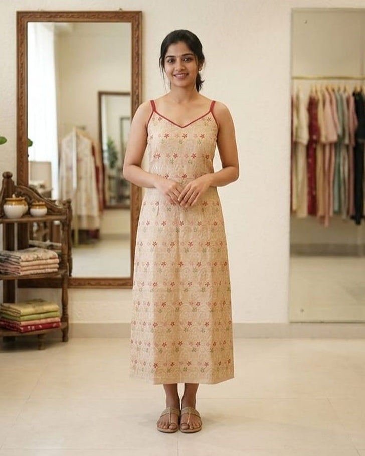 Tussar Silk Sleeveless Dress AYLN0025