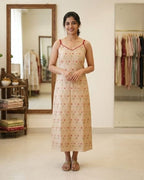 Tussar Silk Sleeveless Dress AYLN0025