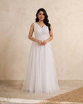 Classic White Soft Net Gown AYLN0033