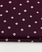 Deep Plum Fabric with Ivory Diamond Motifs