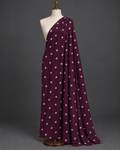 Deep Plum Fabric with Ivory Diamond Motifs