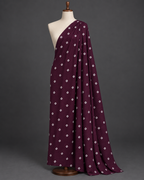 Deep Plum Fabric with Ivory Diamond Motifs