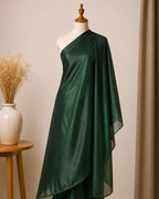 Deep Emerald Green Fabric with Lustrous Sheen