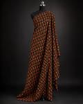 Black Fabric with Mustard & Rust Floral Motifs