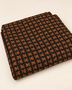 Black Fabric with Mustard & Rust Floral Motifs
