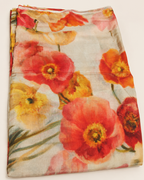Ivory Fabric with Vibrant Watercolor Florals