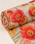 Ivory Fabric with Vibrant Watercolor Florals