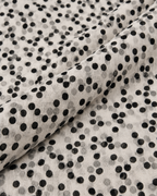 Ivory Black & Grey Abstract Spot Print Fabric