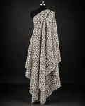 Ivory Black & Grey Abstract Spot Print Fabric