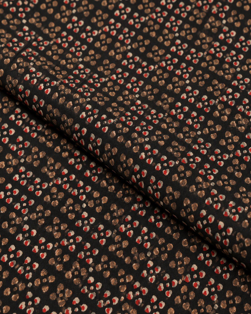 Black Ditsy Abstract Print Fabric