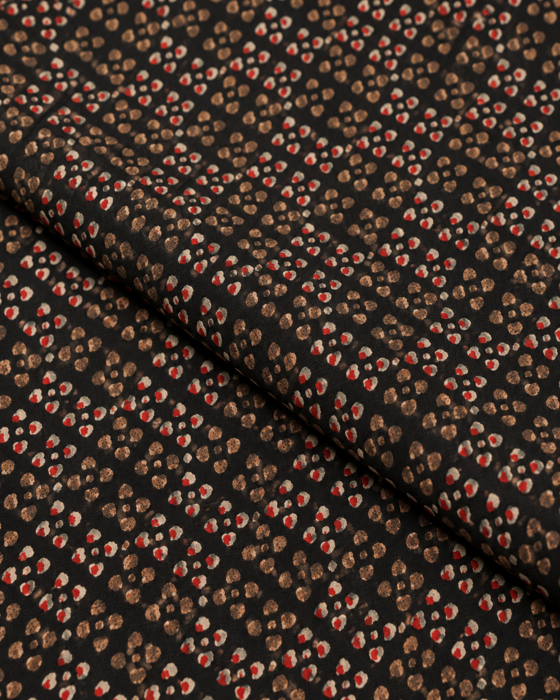 Black Ditsy Abstract Print Fabric
