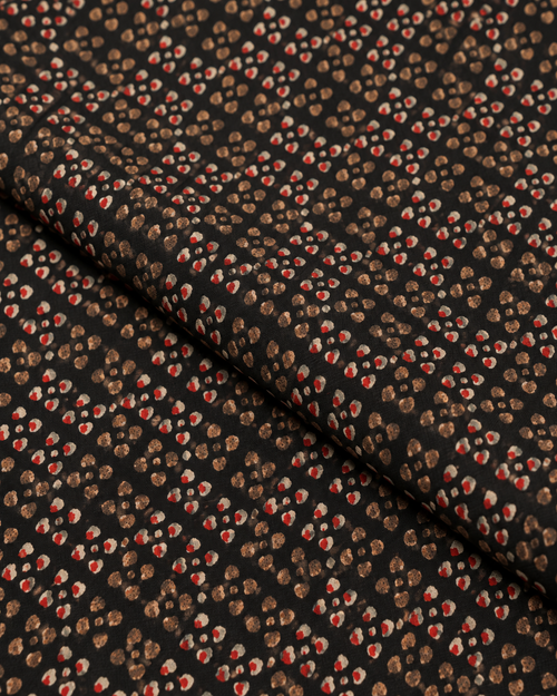Black Ditsy Abstract Print Fabric