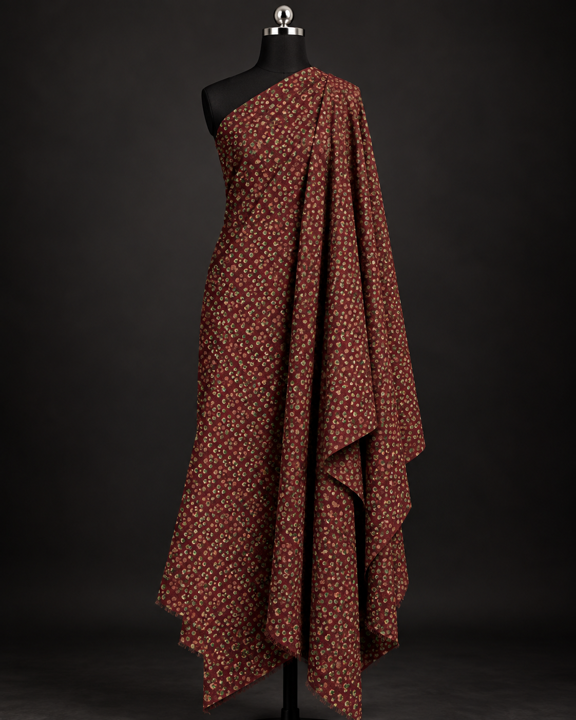 Maroon Ditsy Abstract Print Fabric