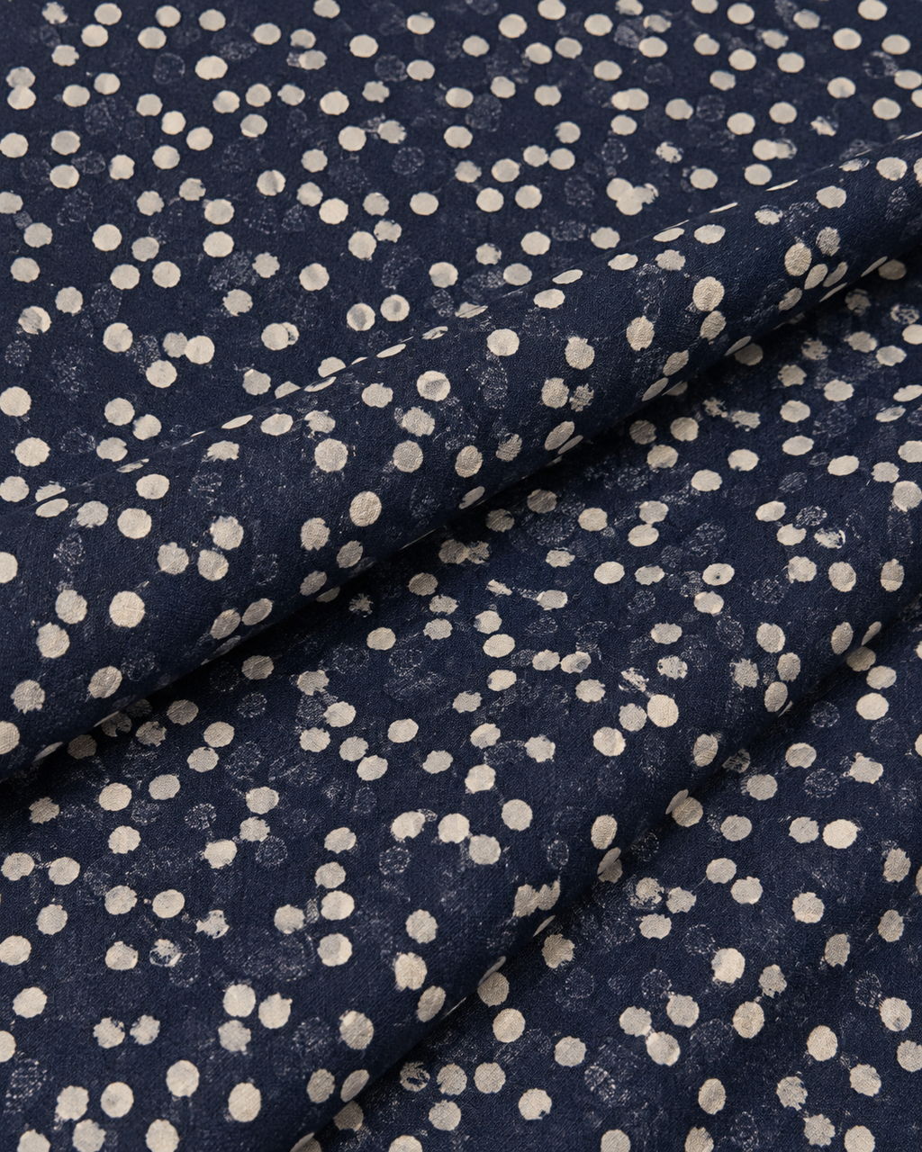 Navy Polka Print Fabric