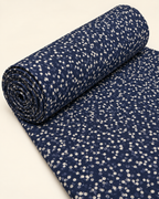 Navy Polka Print Fabric