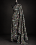 Black Floral Print Fabric