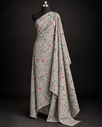 Light Grey Multicolor Botanical Floral Print Fabric