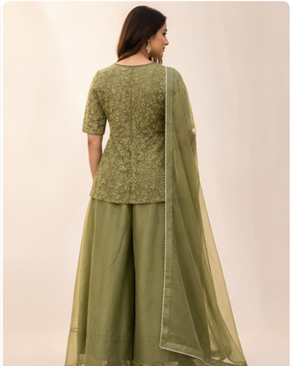 Dusty Olive hand worked PaLasso 3 piece set AYLN0017