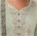 Pastel Mint Green Heavy embroidery worked yoke 3 pic set AYLIN0028