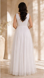 Classic White Soft Net Gown AYLN0033