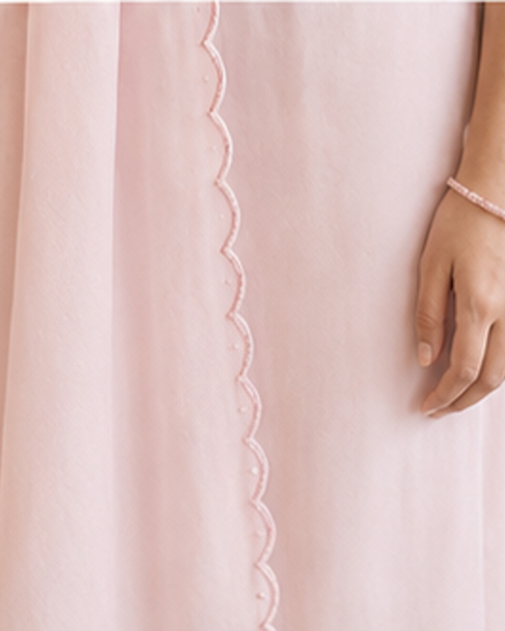 Peach Handworked Viscose Georgette 4-Piece Set AYLIN0037