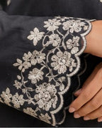 Charcoal Black with Ivory Embroidery Set AYLIN0038