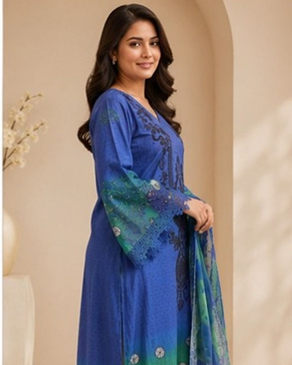 Royal Blue Lawn set AYLIN0039