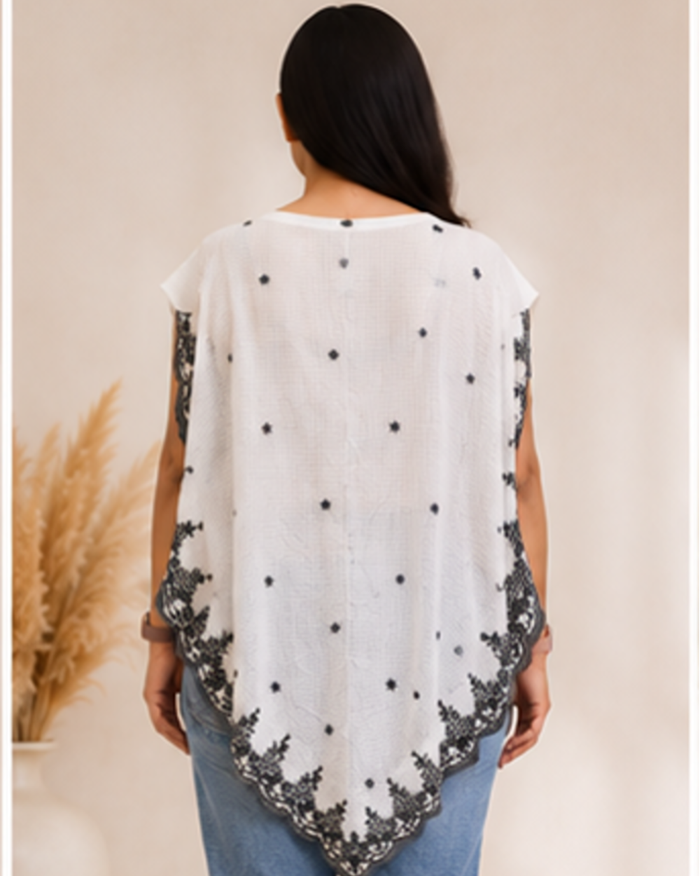 Premium Embroidered Cotton Kota Kaftan  AYLIN0041