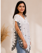 Premium Embroidered Cotton Kota Kaftan  AYLIN0041