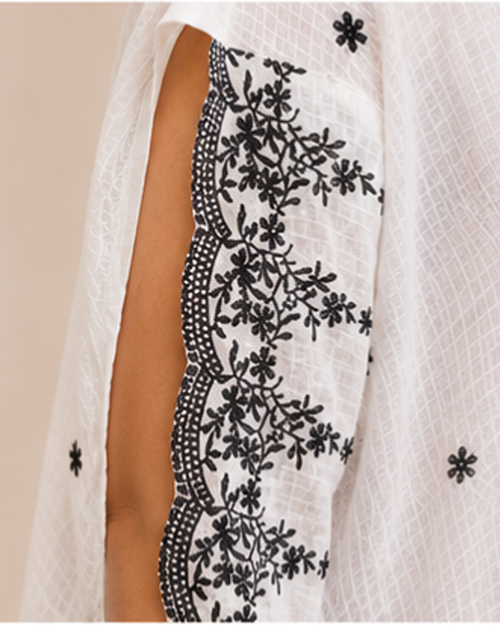 Premium Embroidered Cotton Kota Kaftan  AYLIN0041