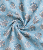 light blue, printed cotton A-line kurta (top) AYLIN0044