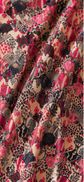 Elegant printed kaftan set featuring flowy sleeves, AYLIN0045