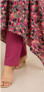 Elegant printed kaftan set featuring flowy sleeves, AYLIN0045