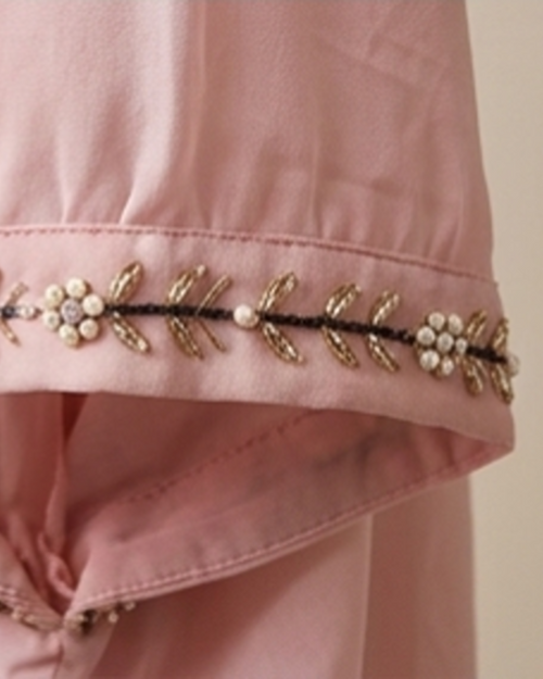 Blush Pink Hand-Embellished Kaftan