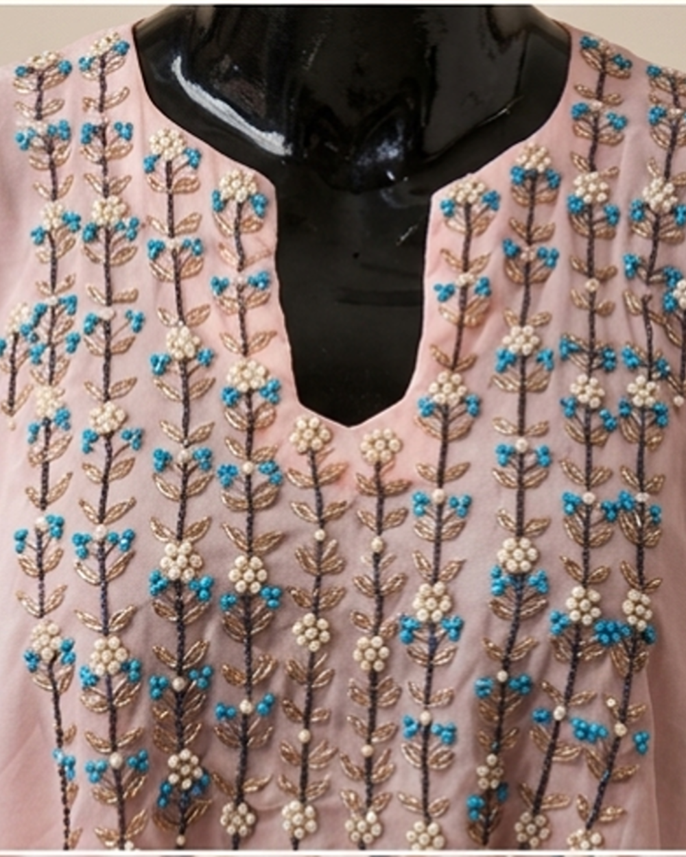 Blush Pink Layered Flared Dress  AYLIN0047