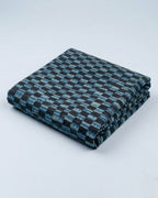 Deep Indigo Blue with Midnight Black Modal Silk  Fabric AYLN0049