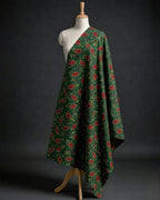 Rich Forest Green with Multicolour Accents Modal Silk  Fabric AYLN0050
