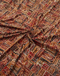 Premium Quality Cotton fabric with Paisley Block Print.
