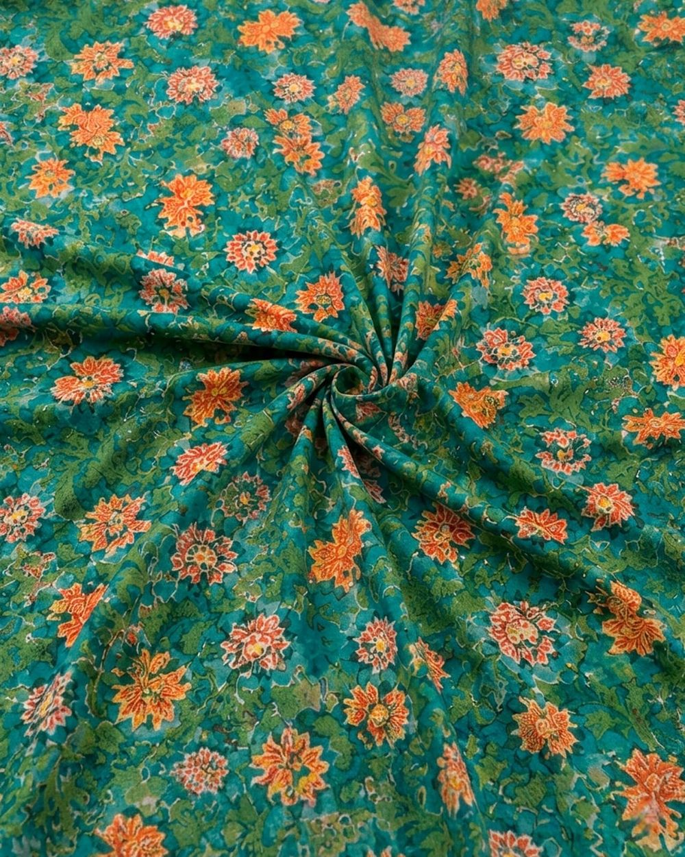Premium Quality Cotton fabric with Flora;Block Print.