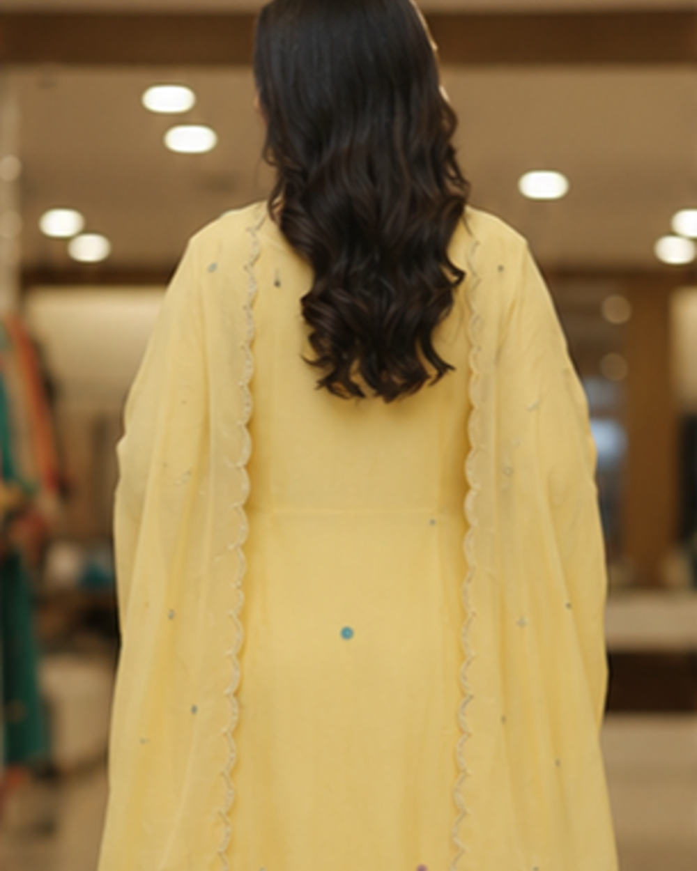 Baby yellow big motif hand embrodered 3 Piece set AYLN005