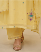 Baby yellow big motif hand embrodered 3 Piece set AYLN005