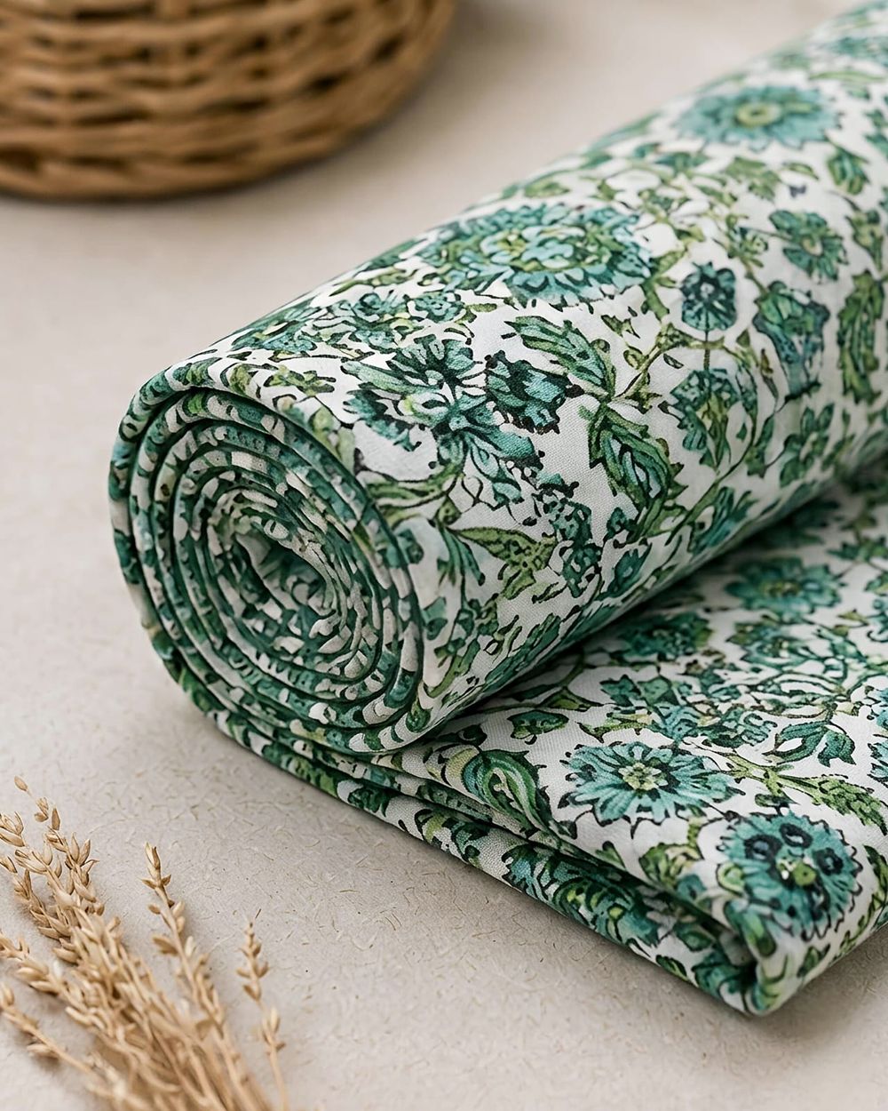 Premium Quality Cotton With Botanical Hand-Block Prin