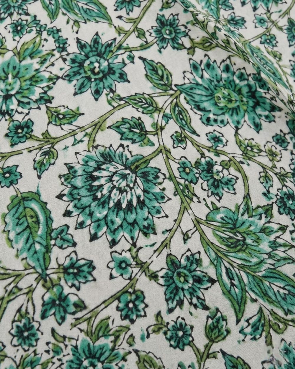 Premium Quality Cotton With Botanical Hand-Block Prin