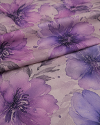 Soft Lavender Floral Linen Cotton Fabric
