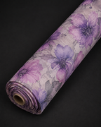 Soft Lavender Floral Linen Cotton Fabric